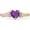 Amethyst Cubic Zirconia with Rose Tone, variant on Three Stone Heart Promise Ring White Opal White Tone 925 Sterling Silver, Size 10