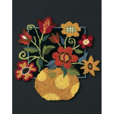 Dimensions "Floral On Black" Punch Needle Kit, 8" x 10"