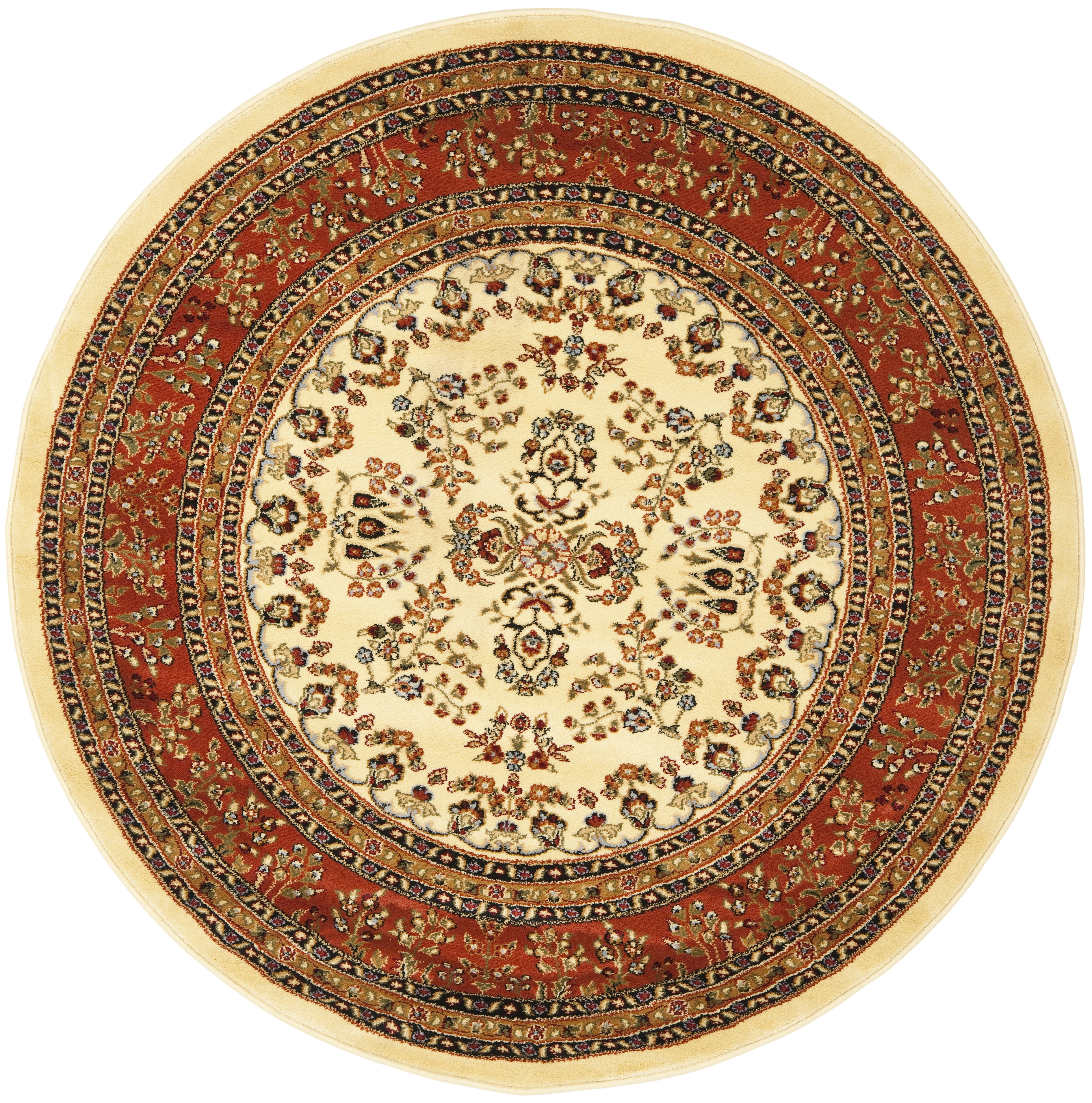 Safavieh Lyndhurst Isadora Floral Area Rug, Ivory/Rust, 6' x 6' Round