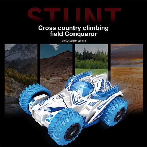Blue Children Inertia Car Toy 4Wd Off Road Stunt Vehicle With Rubber Wheels And Shockproof Design