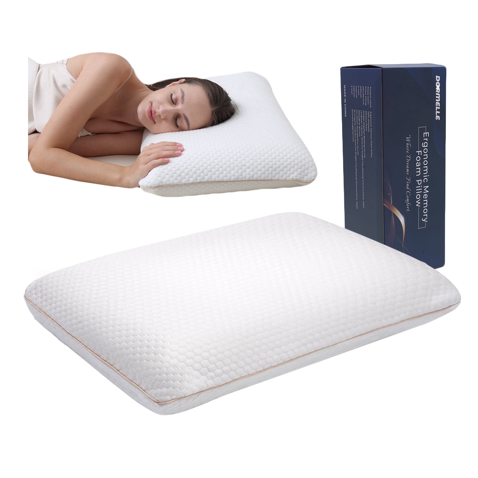 Cozy Comfort Cervical Neck Pillow, Contour Memory Foam, Adjustable