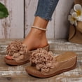 thumbnail image 6 of Women's Sandals Walking Sandals Women Womens Wedge Sandals 2026 Women Comfortable Low Walking Sandals for Beach Flower Slippers for Women Summer Dressy Flat Open Toe Casual Outdoor Shoes Brown 7, 6 of 7