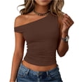 thumbnail image 2 of Womens Off Shoulder Tops Going Out Crop Tank Top Slim Fitted Shirts Casual Dressy Summer Outfits Y2K Cute Tops, XL, 2 of 7
