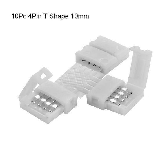 1/5/10PCS New For 3528 5050  Solderless Corner  10mm 4Pin PCB LED Strip Connector 10PCS 4PIN T SHAPE 10MM