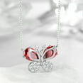 thumbnail image 5 of Ydou Butterfly Necklace for Women,925 Sterling Silver January Birthstone Necklace Garnet Red Necklace Valentines Mother's Day Gift for Wife Mom, 5 of 10