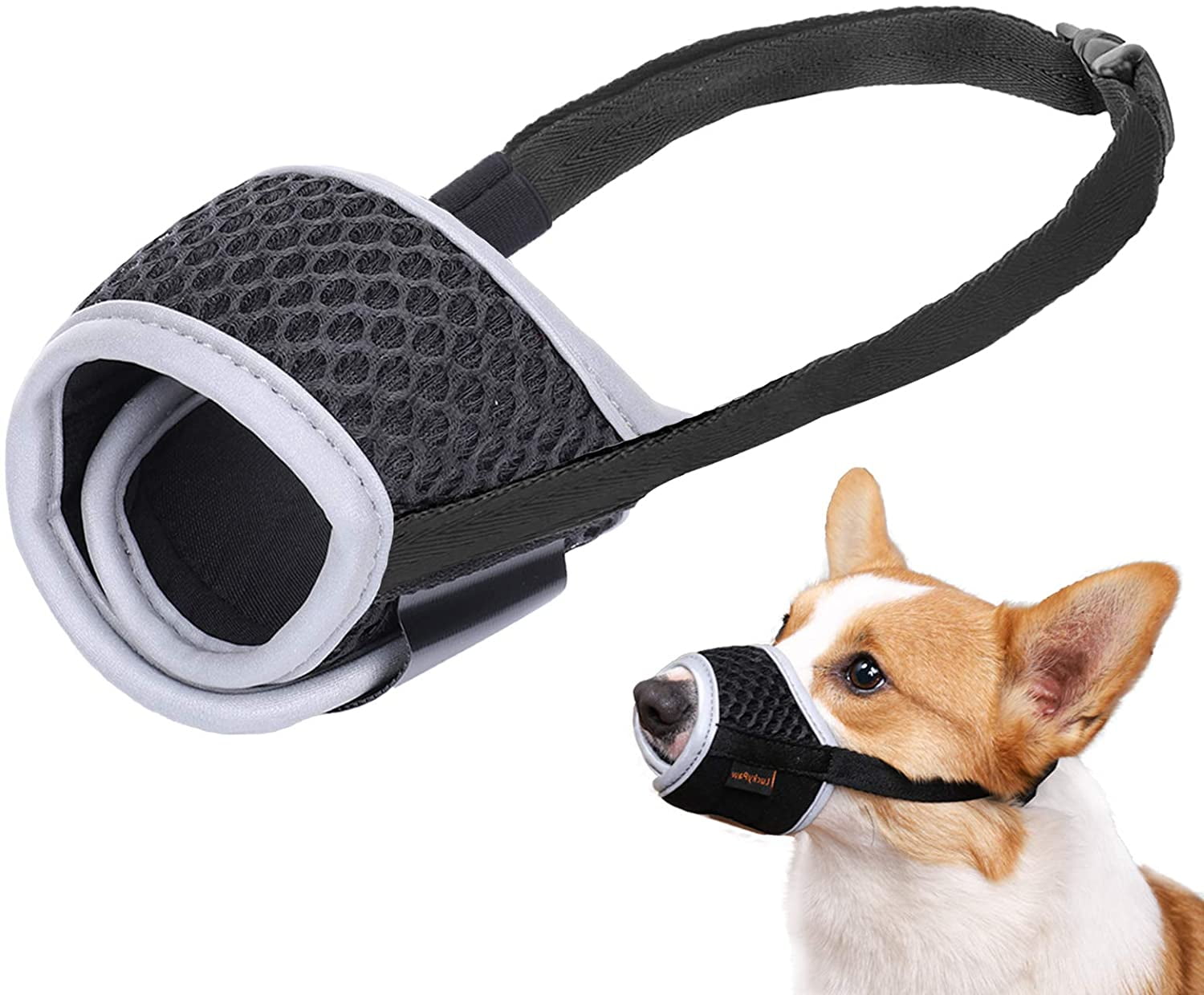 Medium and Large Dogs Dog Muzzle Mesh Mask with Velcro for Small Ajustable and Breathable Anti Biting Barking and Chewing 