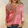 thumbnail image 3 of Perfectbot Women's Long Sleeve Crew Neck T-Shirt Floral Print Casual Comfortable Daily Top Tee, 3 of 7