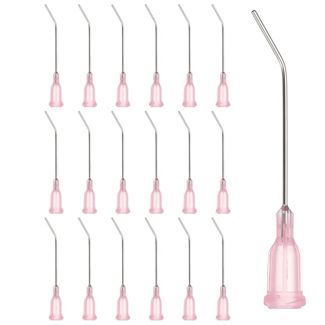Agujas de dispensación anguladas Uxcell 20Ga, 66Pcs 1.5 pulgadas, puntas de aguja de 45° con aguja de bloqueo Luer