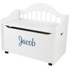 KidKraft - Personalized Limited Edition White Toy Box, Blue Script Boy's Name