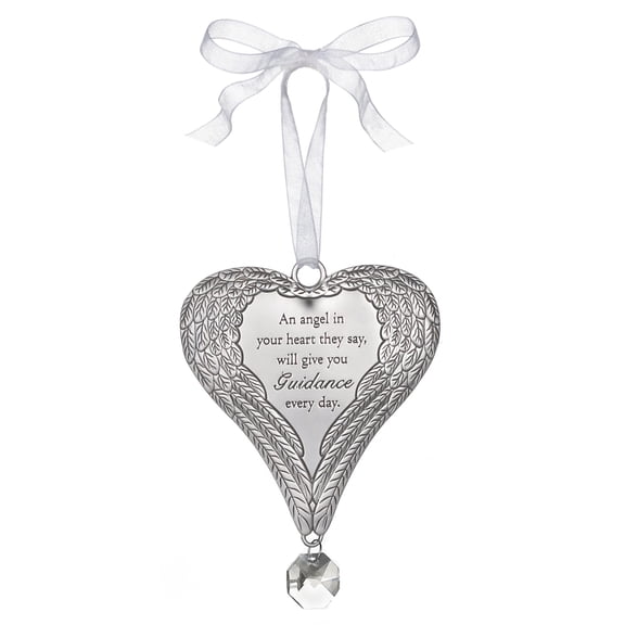 An Angel In Your Heart They Say Will Give You Guidance Every Day Heart Shaped Car Charm - By Ganz