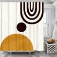 thumbnail image 2 of Cute Mid Century Shower Curtain Set for Bathroom 72Wx72H Inch Fabric Abstract Sun Minimalistic Curve Bathtub Curtains Men Kids Aesthetic Modern Geometric Bath Accessories 12 Pack Hooks, 2 of 6