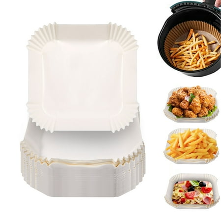 

30/50Pcs Air Fryer Disposable Paper Tray Lining Non-Stick Disposable Air Fryer Baking Paper Oil-Proof Waterproof Parchment Paper