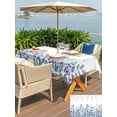 thumbnail image 4 of Outdoor Tablecloth with Umbrella Hole and Zipper, Spring Blue Eucalyptus Rectangle Table Cloth 60x120 Inch Waterproof Tablecloth, Botanical Green Leaf Country Picnic Table Cover for Patio Camping, 4 of 7