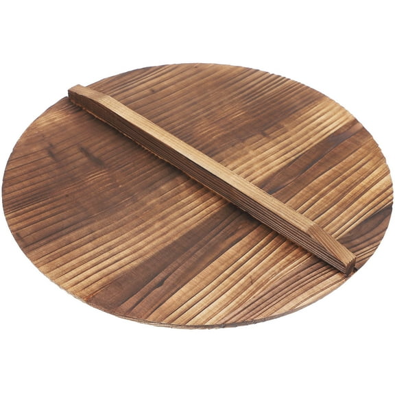 LEORX Pot Lid Wooden Wok Lid Thick Wood 1Set Country Style
