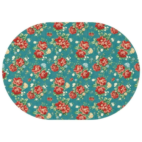 Oval Waterproof Tablecloth Pioneer Floral Reusable Indoor/Outdoor Durable Table Cover 60 Inch X 84 Inch