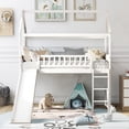 thumbnail image 2 of Aukfa Twin Loft Bed with Slide, House Bed with Headboard for Kids Teens Adults - White, 2 of 8