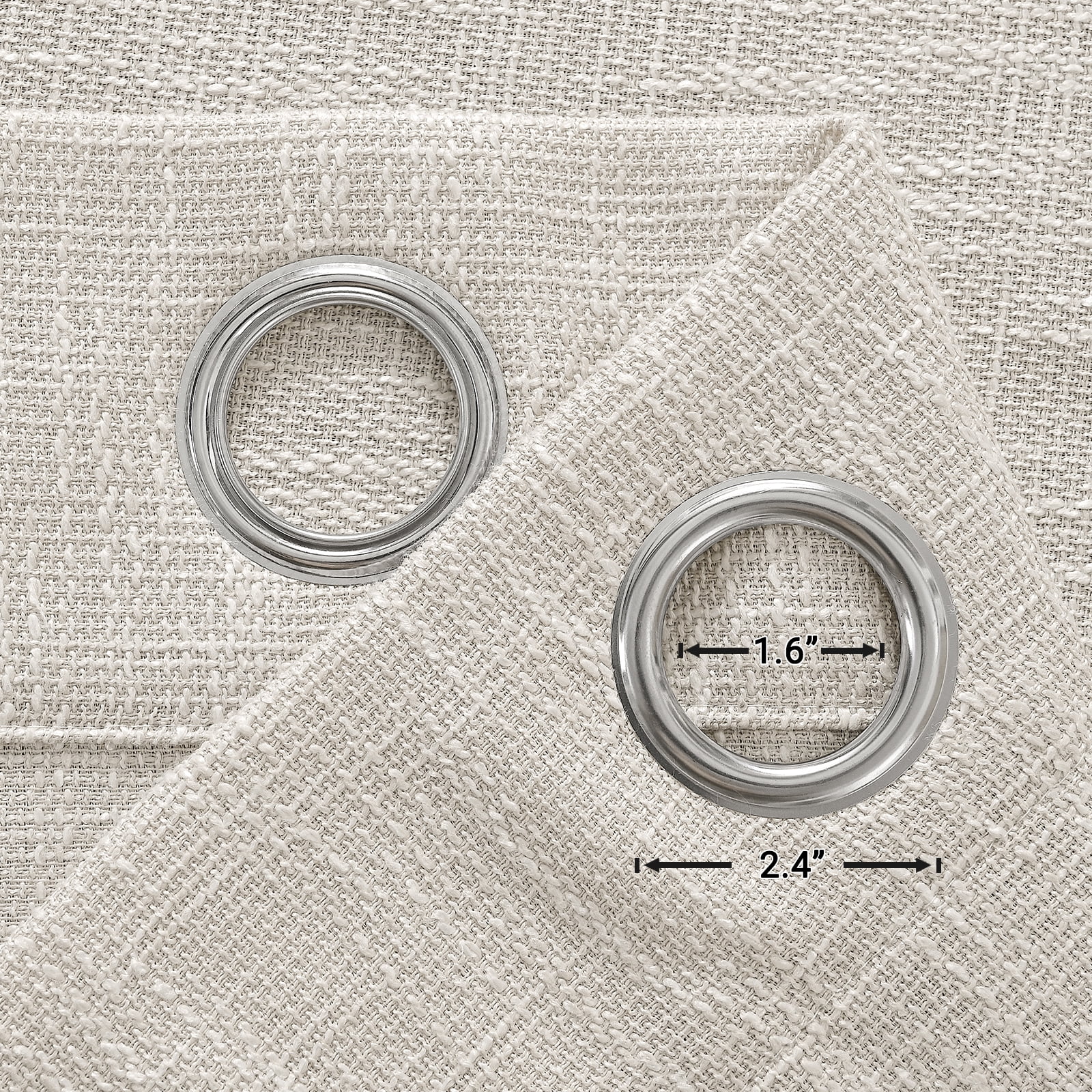 Xiao Hua Burlap Linen Farmhouse Curtain 84 "Long 2 Pieces For Living Room Texture Thick Light Filter Privacy Curtain with Grommet For Bedroom 7" (52x84in Beige)