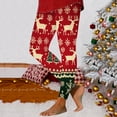 thumbnail image 2 of Mepaouo Thermal Long Underwear for Women Reindeer Santa Fleece Lined Base Layer Pants Long Johns(Red,2XL), 2 of 6