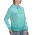 thumbnail image 6 of Lsque Blue And Turquoise Pattern Casual Women's Hoodie,Hooded Sweatshirt with Kangaroo Pocket,Pullover Hoodie with Eye-catching Drawstrings-Small, 6 of 7