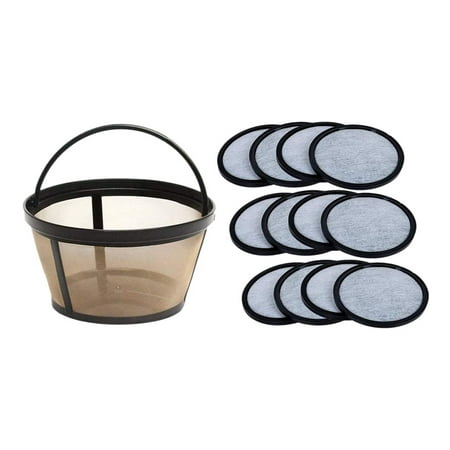 

12 Pcs Replacement Charcoal Water Filter Disks for Machines with Reusable Basket Coffee Filter for