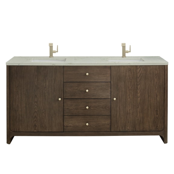 James Martin Vanities D125-V72-SBL-3VSL Gracyn 72" Free Standing Double Basin Poplar Wood