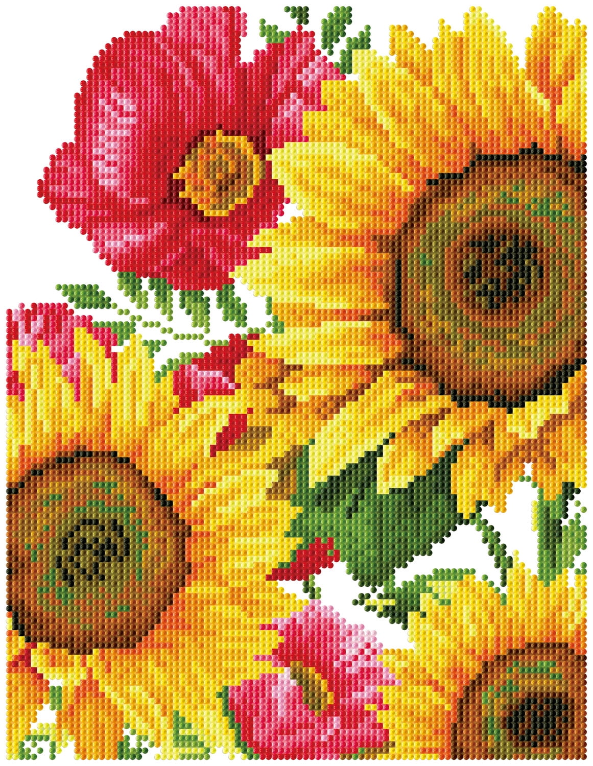 Diamond Dotz Poppies & Sunflowers Diamond Painting Kits for Adults - Floral Diamond Art Kits a Relaxing Creative Craft Kit with Dotz Gems 13.6x10.5