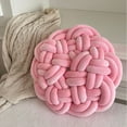thumbnail image 3 of 1 Pcs Round Knot Pillows Chunky Knitted Throw Pillows 13.8 Inch Woven Round Pad Decorative for Home Bed Couch Sofa Decoration，Caramel, 3 of 4