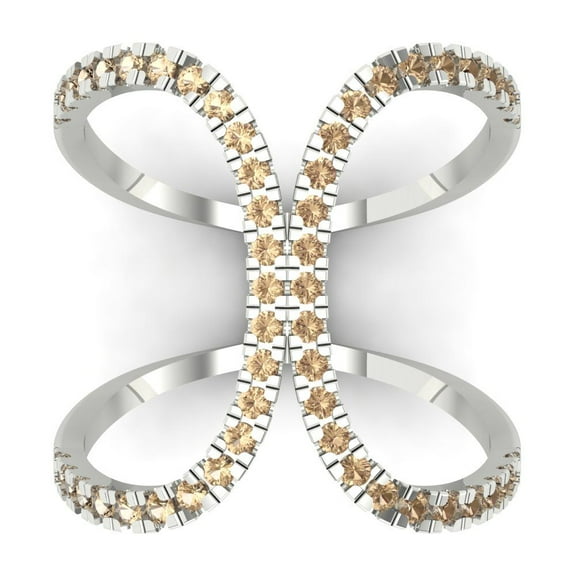 Statement Engagement Ring for Women - 0.5ct Yellow Moissanite in 18K White Gold Promise Ring