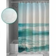 thumbnail image 3 of Small Stall Shower Curtain 36x78 Inch Narrow Half Size Summer Beach Bath Curtains Bathroom Decor Coastal Ocean Horizon Landscape Waterproof Fabric Shower Curtain Set with Hooks 36 Inch, 3 of 6