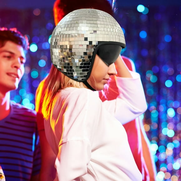 Mirror Ball Helmet with Retractable Party Supplies
