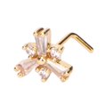 thumbnail image 4 of 9pcs Nose Studs Set Golden Stainless Steel L Shape Shiny Zircon Decoration Nose Ring Studs, 4 of 5