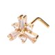 thumbnail image 4 of 9pcs Nose Studs Set Golden Stainless Steel L Shape Shiny Zircon Decoration Nose Ring Studs, 4 of 5