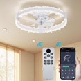 thumbnail image 1 of Acrylic Ring Fan Light with Tree Branch Design – 2-in-1 LED Ceiling Fan & Light, 500mm Slim Profile, 7-Blade Silent Motor, Energy-Efficient, Yellowing-Resistant – Black/White – Ideal for Contemporary, 1 of 7