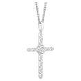 thumbnail image 2 of ARAIYA FINE JEWELRY Sterling Silver Lab Grown Diamond Cross Pendant with Silver Rope Chain Necklace (1/6 cttw, E-F Color, VS1 Clarity), 18" for Women, 2 of 8