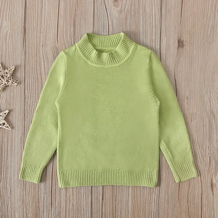 

RPVATI Toddler Bays Girl Boy Crewneck Sweater Knitting Long Sleeve Tops Solid Color Sweatshirt 1-12Y