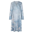 thumbnail image 4 of mtvxesu Robes d'Été pour Femmes, Robe Décontractée de Mode pour Femmes Imprimée à Manches Longues à Col en V avec Boutons, Robes Mini, 4 of 8