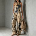 thumbnail image 6 of Sunnin Halter Neck Floral Jumpsuit with Pockets Wide Leg Sleeveless Casual Summer Wear, 6 of 6