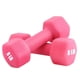 thumbnail image 1 of Mancuernas de peso de 10 colores compatibles con el juego de 2 mancuernas de neopreno, 1 a 15 libras, antideslizante, antivuelco, forma hexagonal, color rosa, 1 of 7