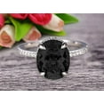 thumbnail image 1 of 1.75 Carat Oval Cut Black Diamond Moissanite Engagement Ring on 10k White Gold, 1 of 5