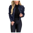 thumbnail image 2 of Veste Moteur à Revers pour Femmes, Veste Courte Punk à Fermeture Éclair, 2 of 9