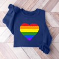 thumbnail image 2 of Goodeals Clearance Deals,Sweatshirts for Women Color Block Graphic Pullover Tops Funny Heart Print Shirts Trendy Crewneck Fleece Sweatshirt(Blue,XXL), 2 of 4