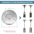 thumbnail image 3 of Outdoor Patio Heater Reflector Shield, Upgraded Aluminum Heat Reflector Top Replacement Parts Top Dome for Propane Outdoor Heaters, 33" Diameter Round 3-Hole Mount, 3 of 7