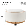 thumbnail image 3 of 29" Round Boucle Storage Ottoman with Reversible Lid and Solid Wood Legs | Modern Coffee Table Footrest for Living Room, No Assembly Required, 3 of 10
