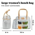 thumbnail image 4 of Fit+Fresh Lunch Bag For Women, Insulated, Leakproof With Containers, Laketown Grey Stripe, 4 of 6