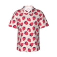 thumbnail image 1 of Fotbe Strawberry Camisa Hawaiana para Hombre Unisex – Camisa Casual de Verano con Botones de Manga Corta de Algodón y Lino,Small, 1 of 7