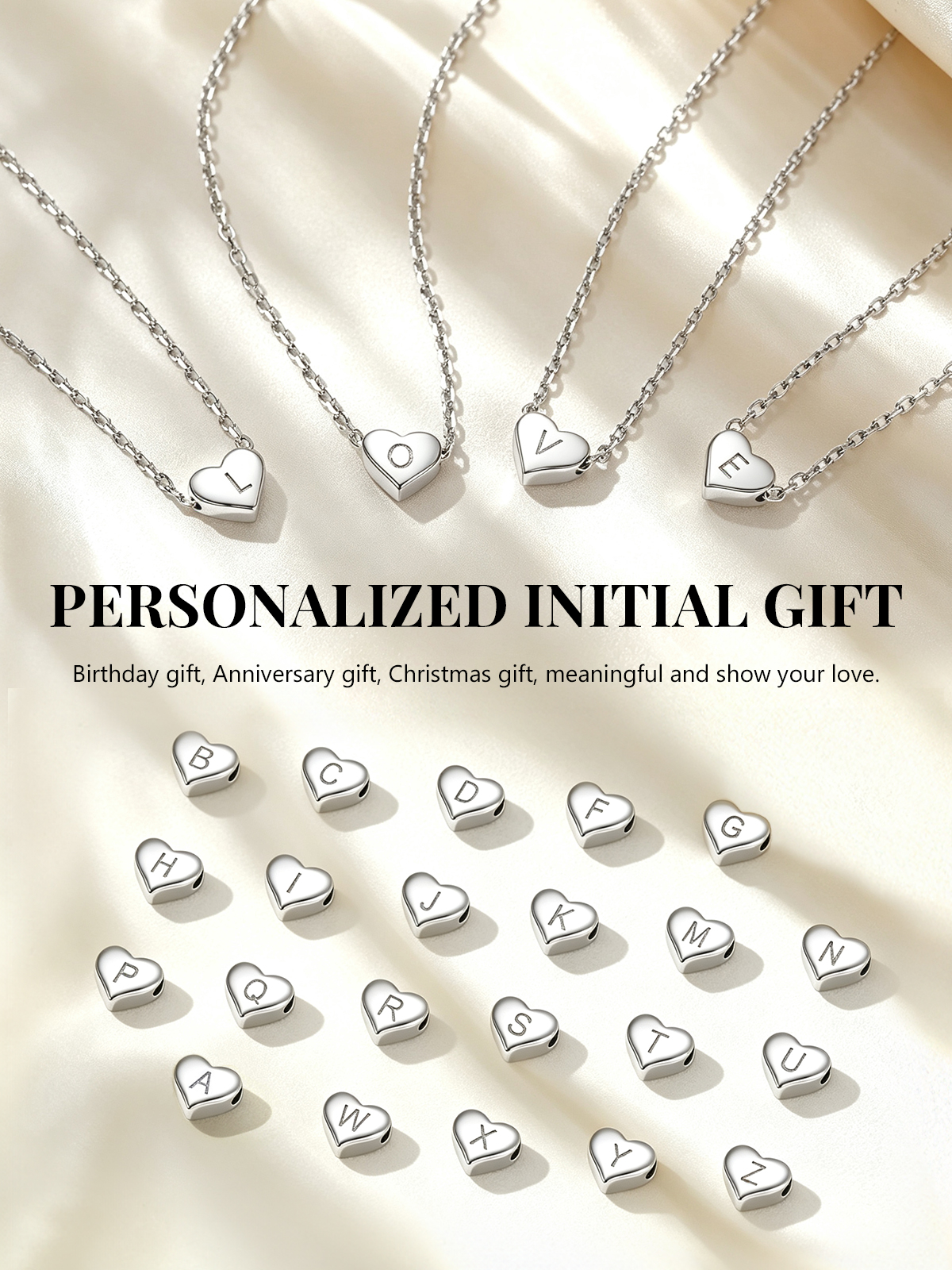 Silvora Initial Heart Bracelet 925 Sterling Silver photo 8