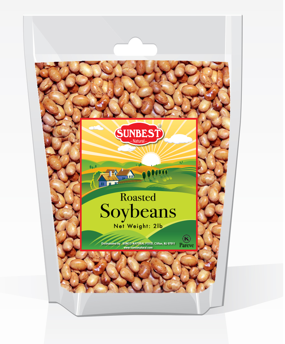 SUNBEST Whole, Roasted Soybeans No Salt, Soy Nuts, 2 Lb in Resealable