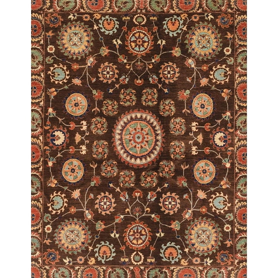 Ahgly Company Indoor Rectangle Abstract Red Oriental Area Rugs, 3' x 5'