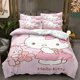 thumbnail image 1 of Juego de cama de Hello Kittys, ropa de cama de 2 piezas, 135x200cm, con estampado 3D de dibujos animados de Anime, Kuromi Melody Girl, 1 of 4