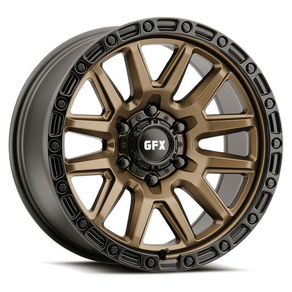 G-FX TR26 18X9 6X139.7 ET0 Bronze w/Black Lip & Matte Black Bolts (Qty of 1)